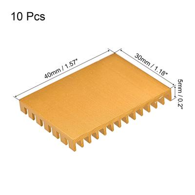 Electronic Radiators Aluminium Heatsink Cooler 30x40x5mm for CPU 10Pcs