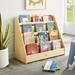 MUSHOMEINC Pinewood Single-Sided Bookcase Display Stand for Kid, Kids Storage Bookshelf with 4 Shelves, Book Display Rack forKid