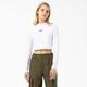Dickies Women's Maple Valley Logo Long Sleeve Cropped T-Shirt - White Size L (FLR07)