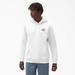 Dickies Men's Fleece Embroidered Chest Logo Hoodie - White Size L (TWR20)