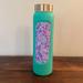 Lilly Pulitzer Other | Lilly Pulitzer Glass Water Bottle, Turquoise Silicone Sleeve, Brass Top | Color: Green | Size: Os