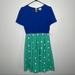 Lularoe Dresses | Lularoe Amelia Aqua Cobalt Blue Polka Dot A Line Dress New Size Medium | Color: Blue/Green | Size: M