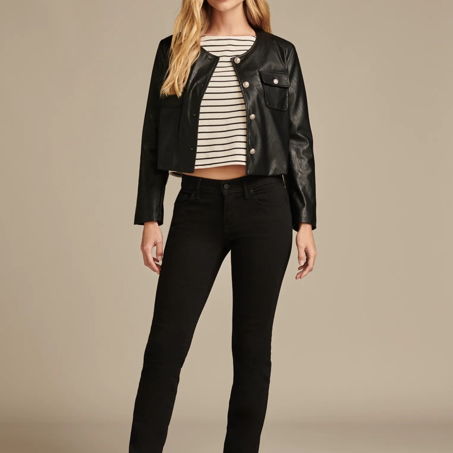 Lucky Brand Mid Rise Sweet Straight - Women's Pants Denim Straight Leg Jeans in Clean Black, Size 24 x 30