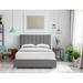 Mercer41 Harper-Leigh Solid Wood & Platform Bed Wood & /Upholstered/Linen in Gray/Brown | 54 H x 83 W x 89 D in | Wayfair