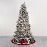 The Holiday Aisle® 7.5 Ft Frosted Pre-Lit Artificial Christmas Tree w/ Pine Cones in Green | 50 W x 50 D in | Wayfair