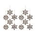 The Holiday Aisle® 12 Piece Snowflake Sentiment Plastic Holiday Shaped Ornament Set Plastic in Brown/White | 5 H x 4.25 W x 0.25 D in | Wayfair