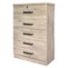 Ebern Designs Chest Dresser w/ Top Deep Drawer & Large Drawers Lock 31.5"W Wood in Gray/White/Brown | 47.5 H x 31.5 W x 15.75 D in | Wayfair