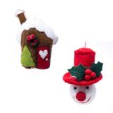 The Holiday Aisle® 2 Piece Hanging Figurine Ornament Set Fabric in Brown/Green/Red | 4 H x 3 W x 3 D in | Wayfair 75617B7E2425452E8C3DAE6834E6D65A