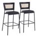 Beachcrest Home™ Scotty Counter & Bar Stool Upholstered/Leather/Metal/Faux leather in Black | 40.25 H x 19 W x 21 D in | Wayfair