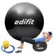 EDIFIT, Gymnastikball, 55, 65 und 75, Pezziball, Einschließlich Inflator, Pilates Ball, Sitzball, Pilates, Yoga Ball, Gymnastik (75 cm, Schwarz)