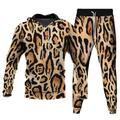 ATZTD Mens jogging suits sets, men's Leopard Print tracksuits, men sweatsuits sets, hoodie set for men (jogging,M)