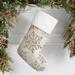 Personalization Mall Silver & Gold Snowflakes Personalized Ivory Christmas Stocking Polyester in White | 19.5 H x 7.5 W in | Wayfair 36913-I