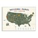 Stupell Industries National Parks Map w/ Numbered Key United States Wall Plaque Art By Daphne Polselli in Green | 10 H x 15 W x 0.5 D in | Wayfair