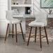 Wade Logan® Carrazco Counter & Bar Stool Wood/Upholstered/Leather in White | 41.25 H x 20.25 W x 21.5 D in | Wayfair
