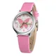 Montre à quartz en cuir pour enfants papillon rose dessin animé cadeau d'anniversaire pour petite