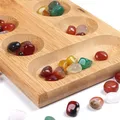 Mancala – jeu de société avec pierres colorées jeu d'échecs pliant en bois nouveauté 2021 R9JD