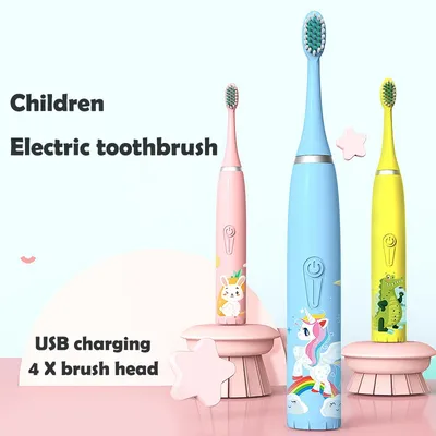 Brosse à dents électrique sonique pour enfants nettoyage des dents filtré aste étanche à l'eau