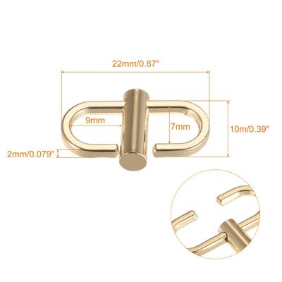 Adjustable Metal Buckles, 4Pcs 22x10mm Chain Shortener Bag Strap Clasps, Gold - Gold Tone