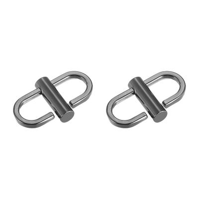 Adjustable Metal Buckles, 2Pcs 22x10mm Chain Shortener Bag Strap Clasps, Black - Dark Grey