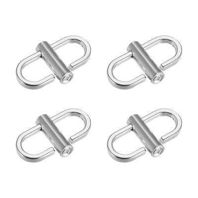 Adjustable Metal Buckles, 4Pcs 23x14mm Chain Shortener Bag Strap Clasps, Silver - Silver Tone