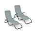 2 Pieces Stackable Portable Patio Chaise Lounger with Rocking Design - 58" x 24.5" x 36.5" (L x W x H)