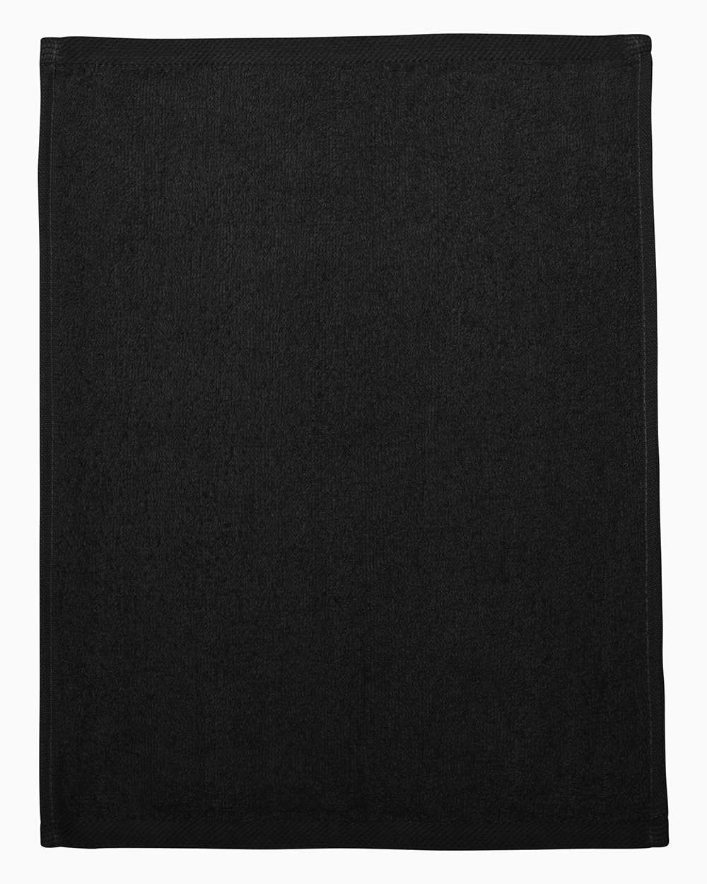 Q-Tees T600 Hemmed Fingertip Towel in Black | Cotton TP600, T600J1