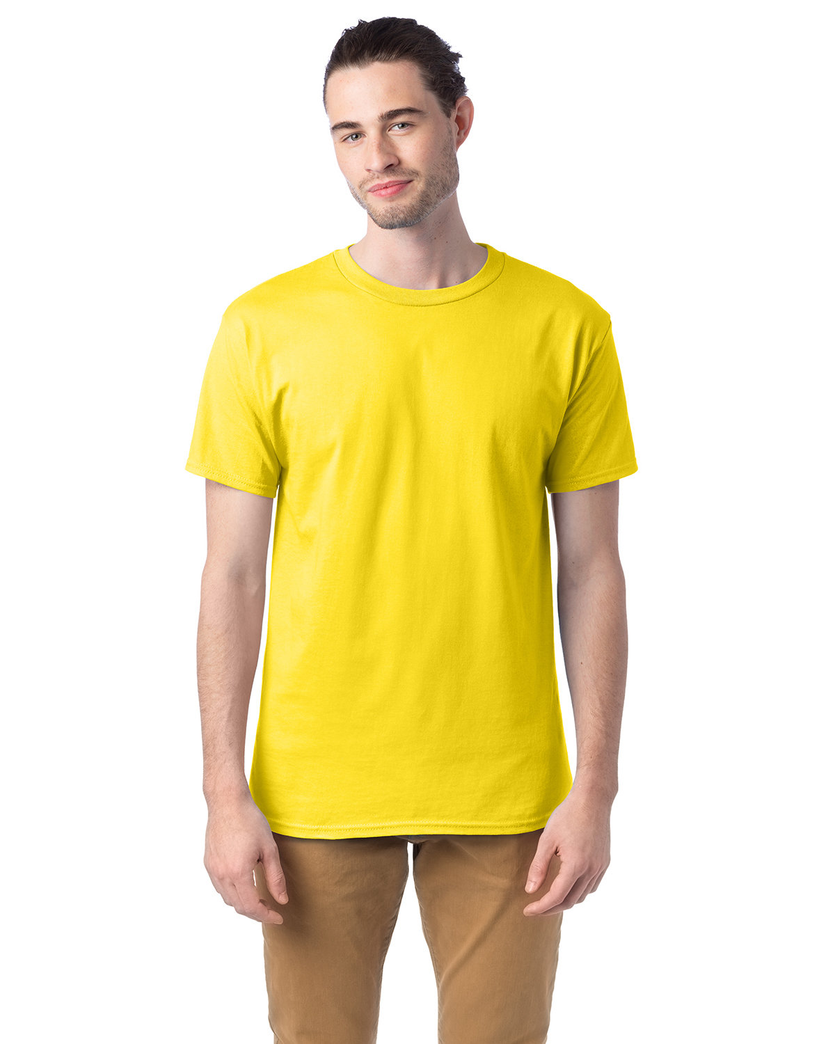 Hanes 5280 Adult Essential Short Sleeve T-Shirt in Yellow size 5XL | Cotton