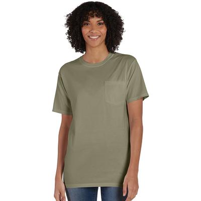 ComfortWash by Hanes GDH150 Men's Garment-Dyed T-Shirt with Pocket in Faded Fatigue size 3XL | Cotton