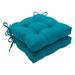 Pillow Perfect Outdoor Rave Peacock Deluxe Tufted Chairpad (Set of 2) - 17 X 17.5 X 4