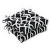 Pillow Perfect Outdoor New Geo Black/White Deluxe Tufted Chairpad (Set of 2) - 17 X 17.5 X 4