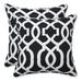 Pillow Perfect Outdoor New Geo Black/White 16.5-inch Throw Pillow (Set of 2) - 16.5 X 16.5 X 5 - 16.5 X 16.5 X 5