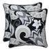 Pillow Perfect Outdoor Sophia Graphite 16.5-inch Throw Pillow (Set of 2) - 16.5 X 16.5 X 5 - 16.5 X 16.5 X 5