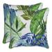 Pillow Perfect Outdoor Soleil Blue/Green 16.5-inch Throw Pillow (Set of 2) - 16.5 X 16.5 X 5 - 16.5 X 16.5 X 5