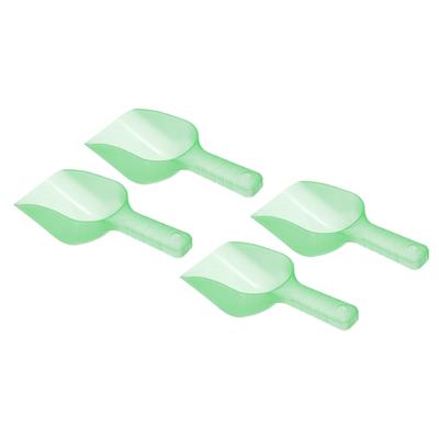 4Pcs Ice Scoop Plastic 5.9x3.3x2.4" Flour Cereal Sugar Shovel Green