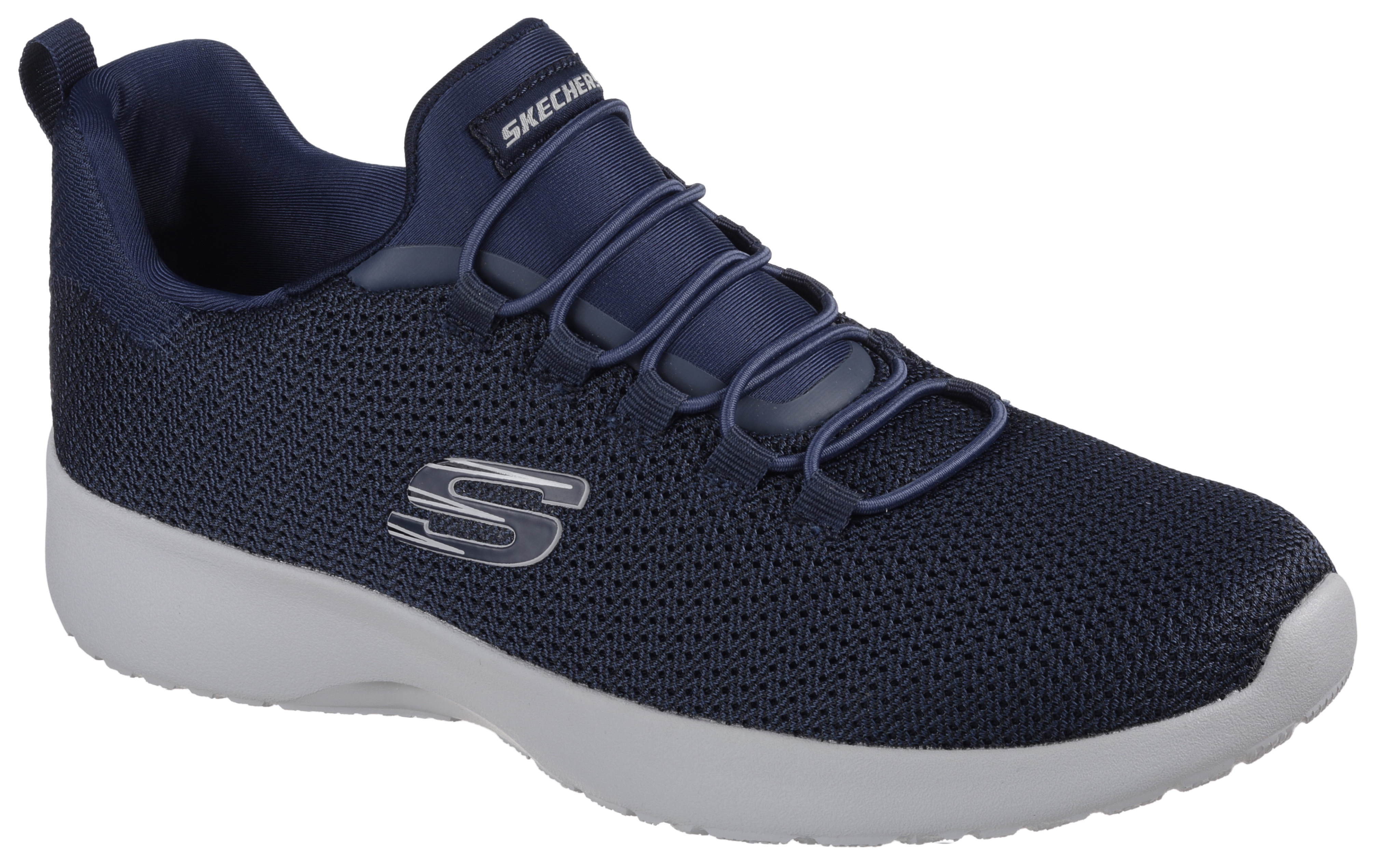 Slip-On Sneaker SKECHERS "DYNAMIGHT", Herren, Gr. 43, blau (navy), Textil, Schuhe, Slipper, Sneaker mit Memory Foam, Topseller