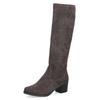 Stiefel CAPRICE, Damen, Gr. 40, XS-Schaft, grau (dunkelgrau), Textil, elegant, Schuhe, Blockabsatz, Schlupfstiefel mit Stretch-XS-Schaft in schmaler Form