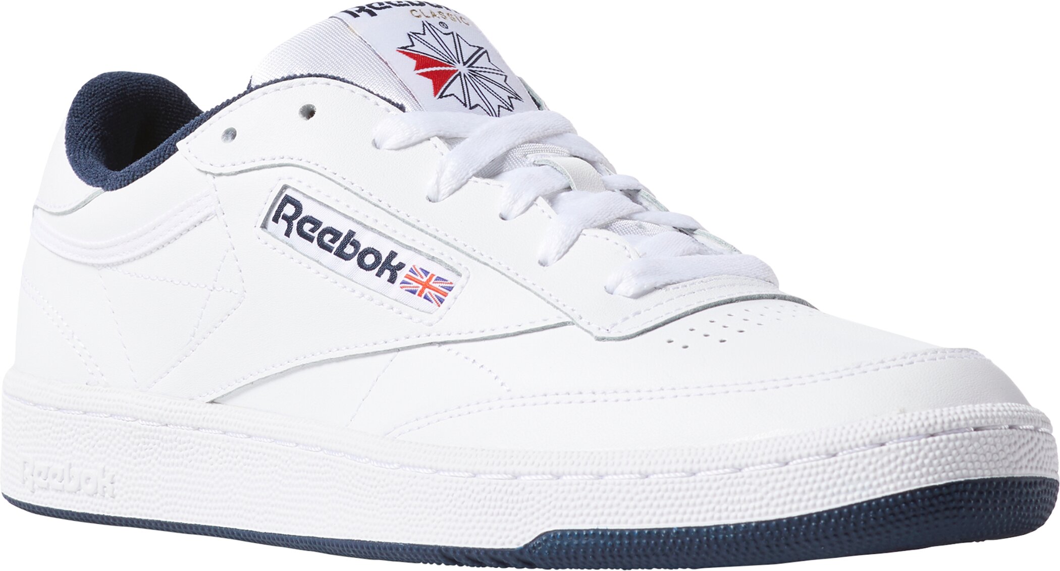 Sneaker REEBOK CLASSIC "CLUB C 85", Herren, Gr. 42, blau (weiß, navy), Leder, Schuhe Skaterschuh Herrenschuh Sneaker low Sneaker Retrosneaker