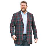 Men's Big & Tall KS Signature Holiday Blazer by KS Signature in Wine Tartan (Size 50)