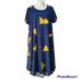Lularoe Dresses | Lularoe Paper Airplane Print Carly Sz Medium | Color: Blue/Yellow | Size: M