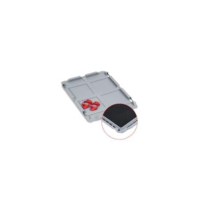 PROREGAL 10x Auflagedeckel Set Eurobox NextGen mit Schaumstoff und 4 rote Schiebeschnappverschlüsse | BxT 30x40cm | Eurobehälter Image