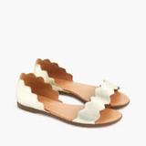 J. Crew Shoes | J Crew Scallop Gold Leather Sandals. Size 8 | Color: Gold | Size: 8