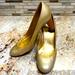 J. Crew Shoes | Jcrew Gold Round Toe Leather Pumps Sz 7 | Color: Gold | Size: 7