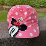 Disney Accessories | Disney Parks Minnie Mouse Pink White Polka Dot Youth Hat Adjustable New | Color: Pink/White | Size: Osg