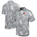 Men's Tommy Bahama Gray Cleveland Browns Coconut Point Playa Floral Camp IslandZone Button-Up Shirt