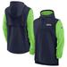 Men's Nike College Navy/Neon Green Seattle Seahawks Sideline Player Quarter-Zip Hoodie Jacket