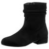 Stiefelette ANISTON SHOES, Damen, Gr. 40, schwarz, Textil, unifarben, Veloursleder, elegant, Schuhe, mit gerafftem Schaft - NEUE KOLLEKTION