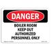 SignMission Boiler Room Keep Authorized Personnel Sign Aluminum in Black/Gray/Red | 18 H x 24 W x 0.1 D in | Wayfair OS-DS-A-1824-L-1900