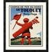 Global Gallery 'Le Touquet Paris-Plage' by Edouard Courchinoux Framed Vintage Advertisement Paper in Blue/Red | 28 H x 24.13 W in | Wayfair