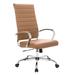 LeisureMod Benmar High-Back Leather Office Chair in Brown - LeisureMod BOT19BRL