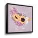 Rosalind Wheeler Sunflower Hen I Gallery Wrapped Floater-Framed Canvas in Indigo/Yellow | 14 H x 14 W in | Wayfair E237C000FFCD437BAE551611DBBA8BD2